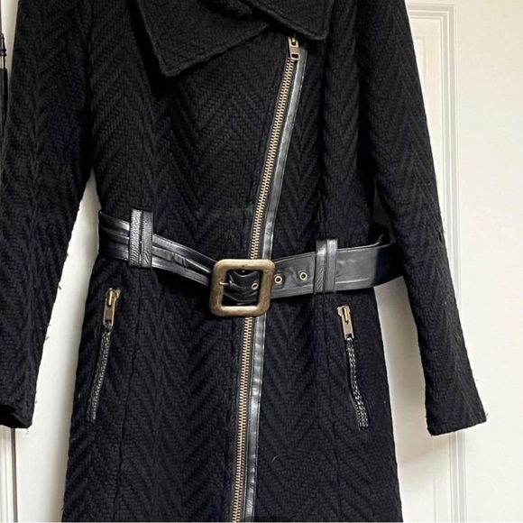 Mackage wool coat with leather belt - Picture 4 of 5